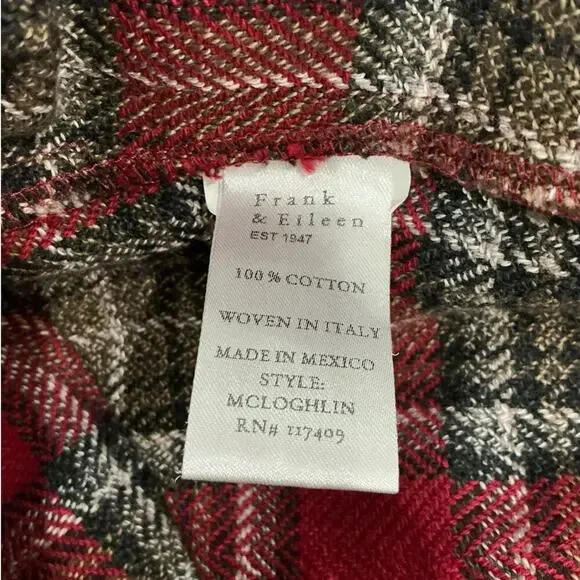 Frank & Eileen McLoghlin Utility Jacket Red Black Textured Flannel Size XS Small - Picture 13 of 14